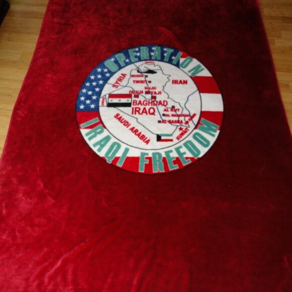 sz8'X6' DISC XL RARE OPERATION IRAQI FREEDOM OIF BLANKET MADE IN
